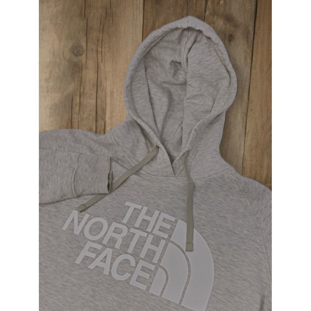 The North Face Hoodie Sweatshirt Women Small Half Dome Logo Pockets Heather Gray